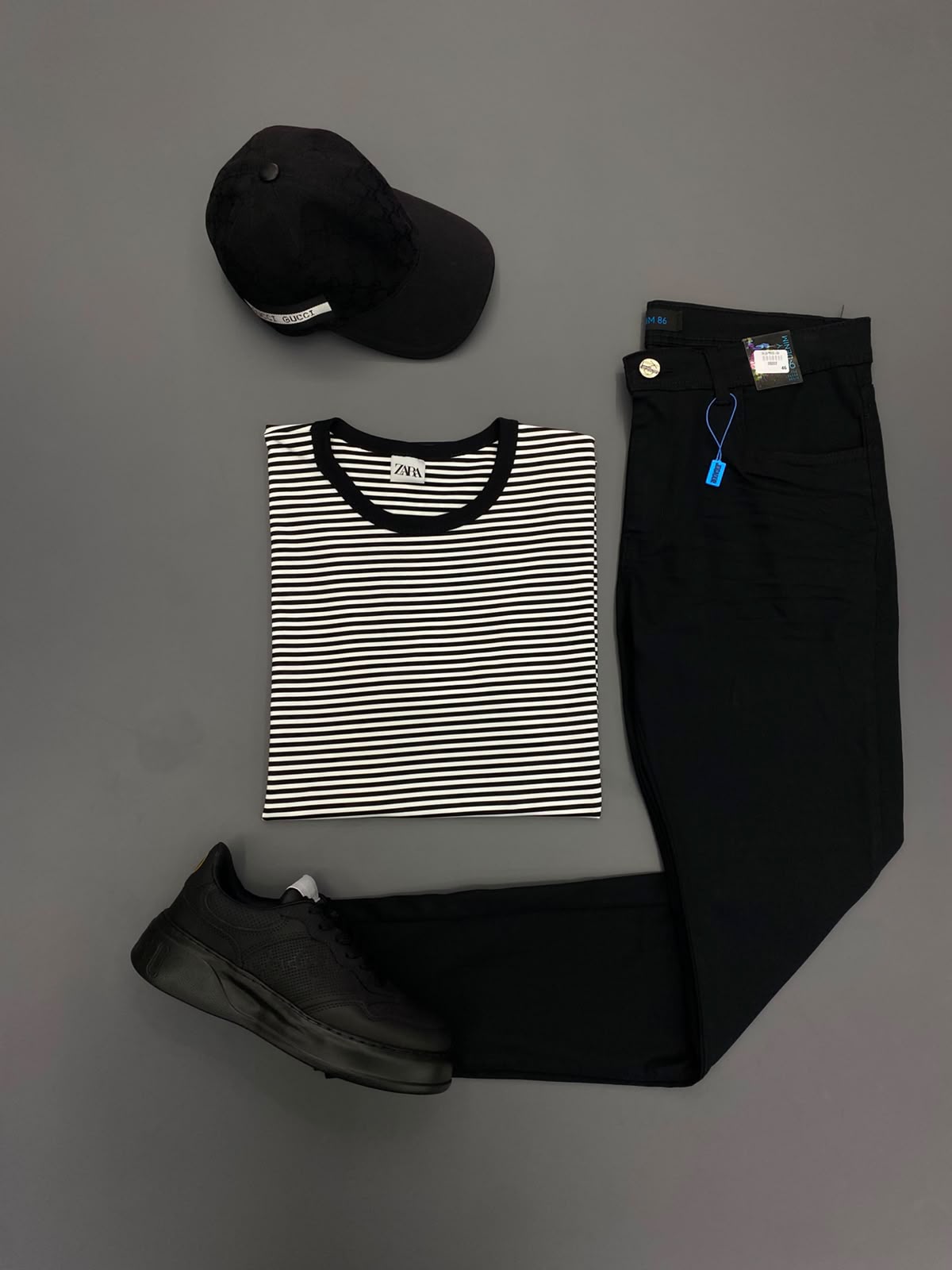 Conjunto Zara Listrado + Boné Gucci